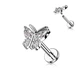 Серьга микролабрет "Бабочка" для пирсинга Монро или хряща уха Spikes LIA19-1608-C из стали (Серебристый; 8мм) - изображение 1