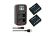 3-Pack NP-W126 комплект из 2 аккумуляторов KingMa для Fujifilm NP-W126 и двойного зарядного устройства - изображение 1