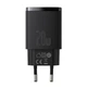 МЗП Baseus Compact Quick Charger 20W QC + PD (1Type-C + 1USB) black - зображення 1