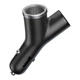 Автомобильное зарядное устройство Baseus Y Type Car Charger 2x USB + разъем прикуривателя Black (YM1779) - изображение 4