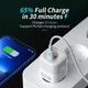 Зарядний пристрій KUULAA 20W USB Type C швидке заряджання 3.0 QC PD USB C USB-C White (YM1347) - зображення 3