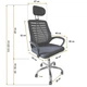 Кресло офисное Bonro B-6200 черное (14-76-42300108) - изображение 3