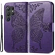 Чехол-книжка с рисунком UniCase Butterfly Pattern для Samsung Galaxy S24 Ultra - Dark Purple - изображение 1