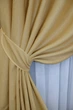 Комплект готовых штор VR-Textil Лен рогожка № 1346ш Золотистый 100х300см 2 шт (31-576) - изображение 5