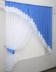 Кухонный комплект VR-Textil № 062к шторка с ламбрекеном темно-голубой с белым 150х170 см (52-0401) - изображение 2
