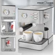 Кофемашина для дома с капучинатором Profi Cook PC-ES 1209 850 Вт электрическая рожковая кофеварка для молотого кофе объем 1,8 л с аналоговым термометром - изображение 6