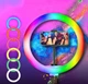 Світодіодна кільцева LED RGB MJ33 лампа з тримачем телефону, 16 різнокольорових режимів від USB 33 см - изображение 2