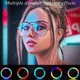 Профессиональная цветная светодиодная LED RGB кольцевая лампа MJ33 Набор блогера кольцевой студийный свет для селфи предметной сьемки для фото и видео со штативом и блютуз пультом 33см - изображение 8