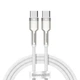 Кабель Baseus Cafule Metal Type-C to Type-C 100W (1m) white CATJK-C02 - изображение 1