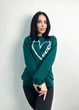 Женский свитшот с накаткой "Heart", темно-зеленый 50-52 - изображение 1