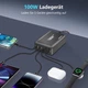 Зарядний пристрій DOODBI 100 Вт USB C, 5-портовий (3 USB-C + 2 USB-A)(чорний) - зображення 4