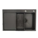 Кухонна мийка GAPPO GS7850-6L 780x500 мм, поверхня PVD чорна з кошиком і крилом, ліва - зображення 1