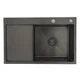 Кухонна мийка GAPPO GS7850-6L 780x500 мм, поверхня PVD чорна з кошиком і крилом, ліва - зображення 5