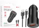 Автомобильное зарядное устройство Borofone BZ19A 18W QC3.0 порт USB + кабель USB-TypeC 1m Black (34578) - изображение 1