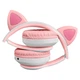 Навушники Cat VZV 23M pink бездротові з котячими вушками, що світяться - зображення 4