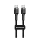 Кабель Baseus Cafule Type-C to Type-C PD 2.0 60W (2m) gray/black - зображення 1