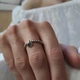 Кольцо серебряное женское колечко с подвеской Сердце без камней 19 размер серебро 925 пробы Родированное 1064 - изображение 4
