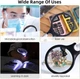 Лупа ручная с увеличительным стеклом 45-х и 3-х и светодиодной LED подсветкой, на батарейках, Белый с черным - изображение 8