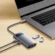 USB-хаб концентратор Baseus Metal Gleam Series 4-в-1 USB Type C - 3 порта USB 3.2 Gen.1 RJ45 Gray (YM1858) - зображення 7