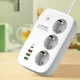 Сетевой фильтр-удлинитель LDNIO с управлением через Wi-Fi 3x220V+3USB+Type-C 30W 2m White (YM1873) - изображение 2