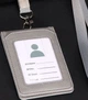 Вертикальный бейдж на ленте Button Grey, бейджик с отделениями для пропуска, визиток и карточек, офисный бейдж на шнурке, Chansin (74264480) - изображение 3