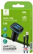 Автомобильное зарядное устройство Sky Dolphin SZ18L 2-USB 3.4 A Черное + кабель Lightning (AZP-000099) - изображение 2