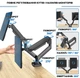 Настільне кріплення для монітора V-star V-160 17"-27" кронштейн для двох моніторів (1008935-Black) - зображення 6