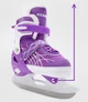Коньки раздвижные ледовые Zelart Dingxing 023 размер 35-38 Purple-White - изображение 5