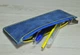 Кожаный пенал для карандашей и ручек синий R04-blue+yellow - изображение 2