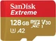 Карта пам`ятi MicroSDXC 128GB C10 UHS-I SanDisk Extreme V30 U3 R190/W90MB/s + SD (SDSQXAA-128G-GN6MA) - зображення 1