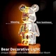 Детский ночник 3D светильник Мишка Фейерверк, ночник Bearbrick - изображение 6