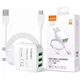 Зарядне мережеве LDNIO A3312 3хUSB 3.4А адаптер + кабель USB to Type-C для Android/Samsung/Xiaomi/Huawei/Meizu Білий - зображення 2