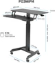 Приставний мобільний столик із регулюванням висоти Officepro ODM460B Black - зображення 10