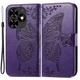 Чехол-книжка с рисунком UniCase Butterfly Pattern для TECNO Spark Go 2024 / Spark 20C - Dark Purple - изображение 1