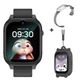 Детские смарт часы-телефон Lemfo K26 с GPS для мальчика черного цвета, поддержкой 4G с брелком и 2 дополнительных корпуса - изображение 2