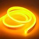 Світлодіодна неонова стрічка LED NEON 5 метрів вологозахищена з блоком живлення 12V-220V, Жовтий - зображення 2