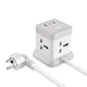 Мережевий фільтр XO WL20 4AC 250V 2М 2USB Type-C PD/QC Переносний подовжувач з кнопкою вимкнення з портами для кабелів для швидкої зарядки стійка у формі куба Білий - изображение 1