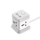 Мережевий фільтр XO WL20 4AC 250V 2М 2USB Type-C PD/QC Переносний подовжувач з кнопкою вимкнення з портами для кабелів для швидкої зарядки стійка у формі куба Білий - изображение 3