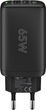 Wieloportowa ładowarka stacjonarna Goobay Wentronic 3x Quick Charger 65W 2x USB-C 1x USB-A Czarny (4040849617607) - obraz 3