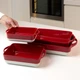 Форма для запікання прямокутна MBM HOME KP-44 L WHITE/RED, біло-червона - зображення 8