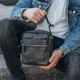 Сумка-барсетка мужская через плечо кожаная черная Tiding Bag BON6165 - изображение 7