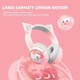 Детские игровые беспроводные наушники Onikuma B5 c RGB подсветкой и встроенным микрофоном Розовый - изображение 5