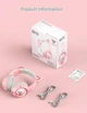 Детские игровые беспроводные наушники Onikuma B5 c RGB подсветкой и встроенным микрофоном Розовый - изображение 9