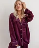 Пижама велюр Jeny на пуговицах Марсала XS - изображение 2