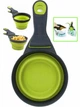 Dexas Collapsible KlipScoop™ Мірна склянка складана на кліпсі для собак та котів ВЕЛИКИЙ 480 мл, зелений - зображення 1