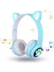 Наушники беспроводные Cat Ear VZV-23M Bluetooth с RGB подсветкой и кошачьими ушками Бирюзовые - изображение 4