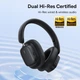 Навушники Baseus Bowie H1i Noise-Cancellation Wireless Headphones BT5.3/3.5mm 100h ANC black - зображення 8