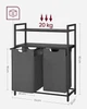 Корзина для белья на 2 отделения 73×33×92 см черный / серый / белый - изображение 5