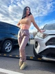 Женские джоггеры на флисе из эко кожи GF01690 цвет мокко, размер 50/52 - изображение 2