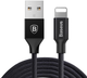 Kabel Baseus Yiven Lightning Cable 1.8 m Czarny (CALYW-A01) - obraz 1